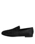Dolce & Gabbana Black Floral Brocade Loafers Men Dress Shoes